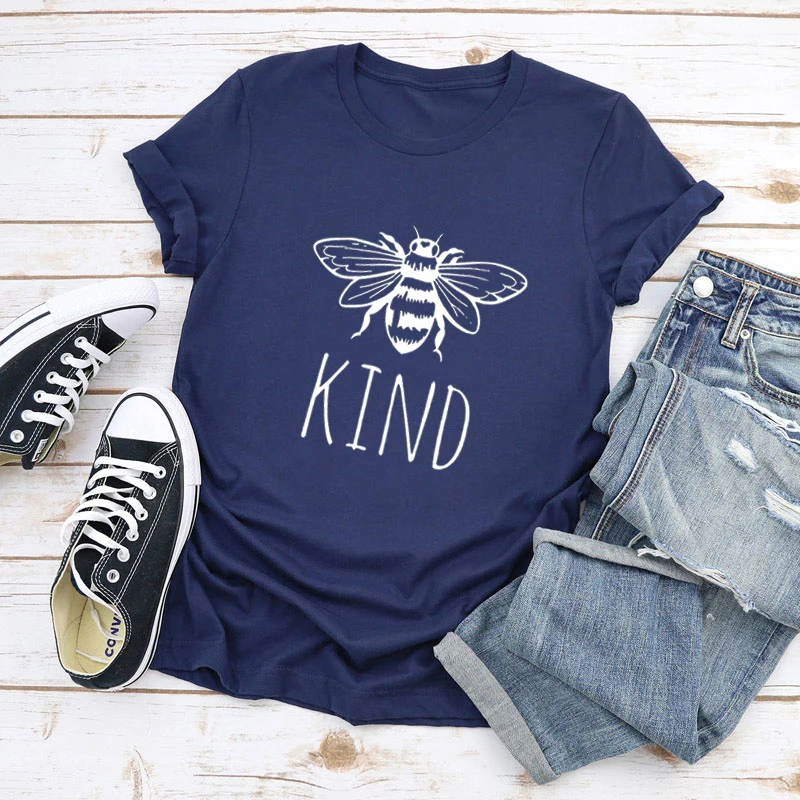

Hillbilly Kind Bee T Shirt Women Casual Printed T Shirt Harajuku Tees Shirt Femme Ropa Mujer 2020 Egirl Aesthetic Clothes
