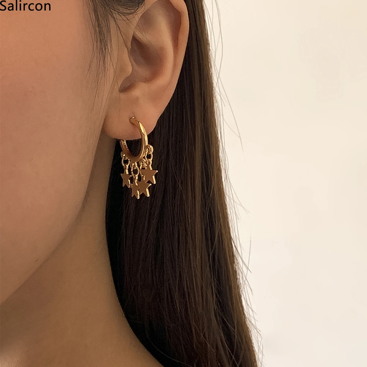 

Temperament Sweet Geometric Drop Earrings For Women Female Korean Fashion Star Dangling Earrings Friendship Accessories Jewelry