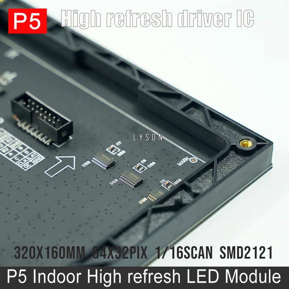 64x32 Пиксели 320x160 мм черный светодиодный светильник P5 Крытый SMD2121 полный Цвет