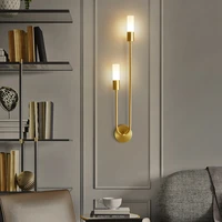 modern led wall light gold indoor decor vanity lamparas de pared sconce long strip nordic living room kitchen hall bedroom lamp
