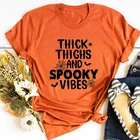 Женская футболка на Хэллоуин, с толстыми бедрами