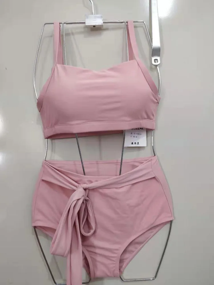 Купальник женский в стиле ретро с маленькой грудью завышенной талией |