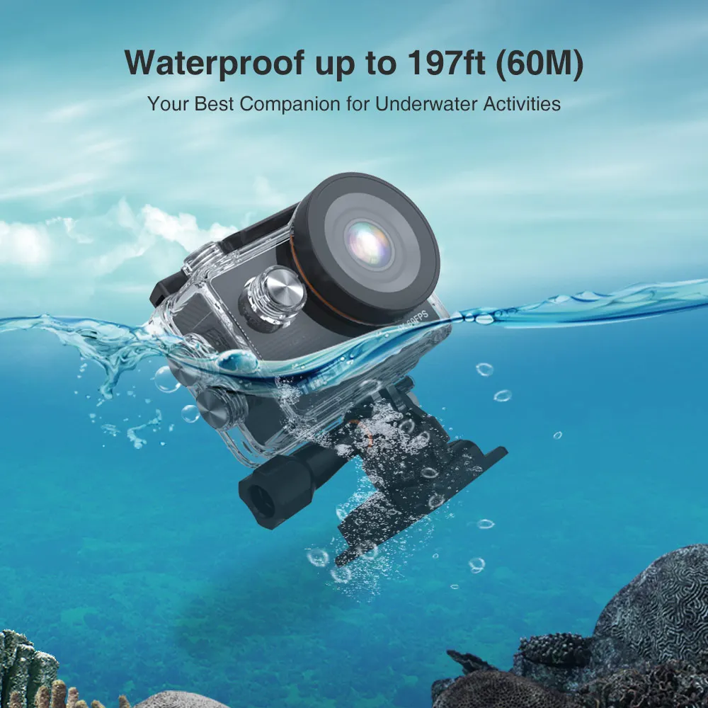 Hieye Real 4K камера Ultra HD T5 Pro с живым потоком экшн-камера гироскоп стабилизатор дистанционное управление подводная 60 м Спортивная камера