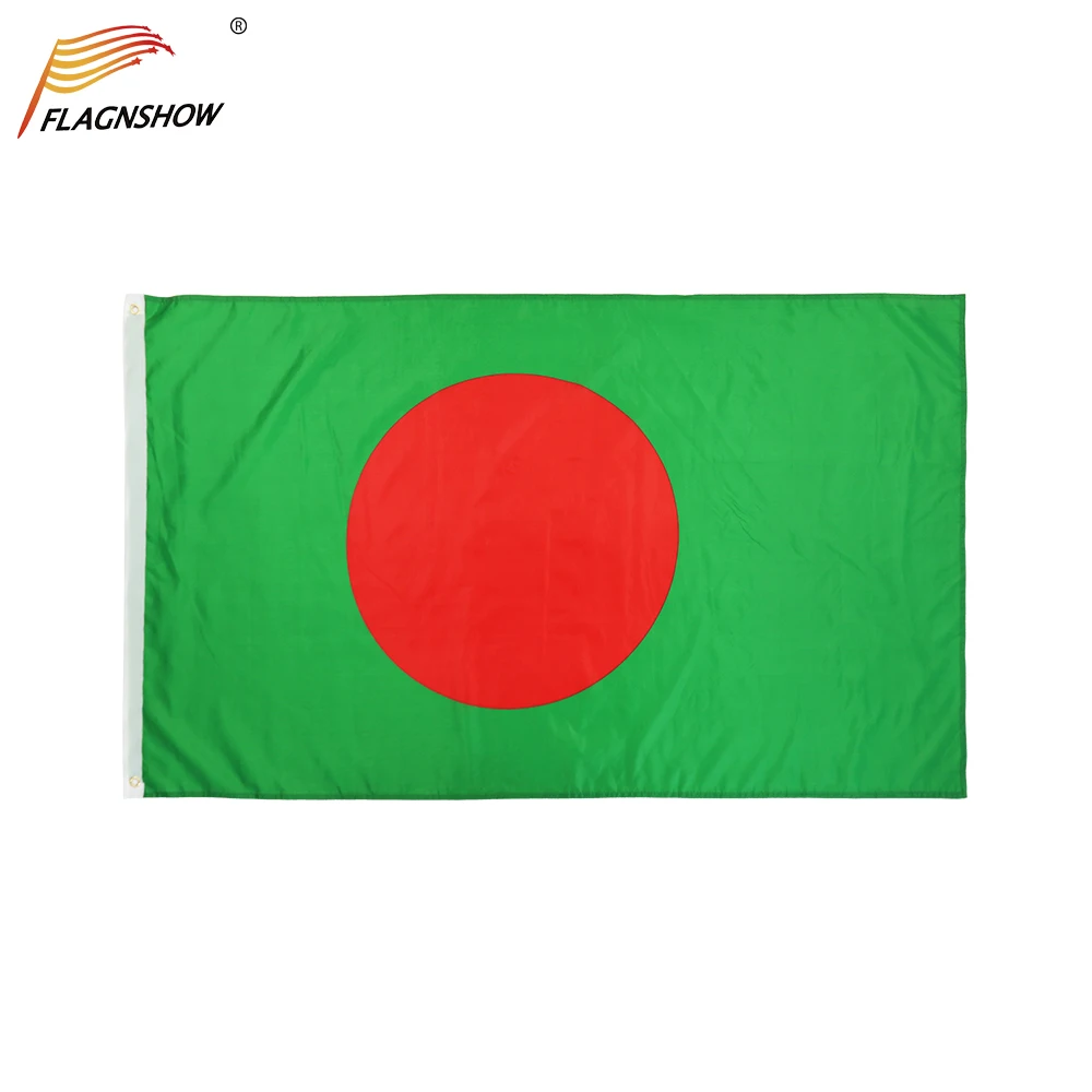 

Flagnshow Bangladesh Flag 3X5 FT Hanging Bangladeshi National Flags Polyester with Brass Grommets Free Shipping for Decoration