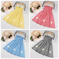 child girl clothing summer cute plaid pattern sling dresses kids party costume sleeveless daisy dress from 1 to 6 years