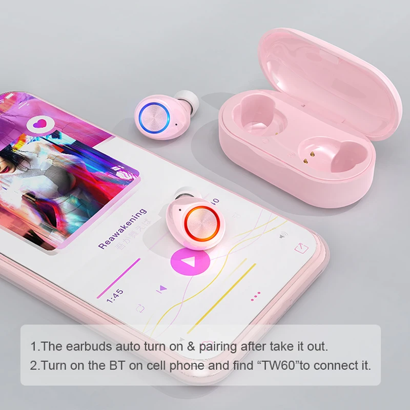 Bluetooth наушники 5 0 беспроводные Macaron TWS модные спортивные стерео с зарядным боксом