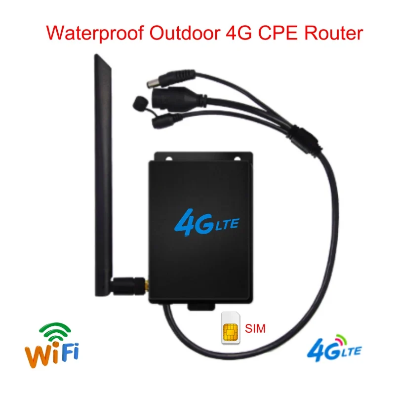 Outdoor 4g LTE wifi router, 300 Mbps wifi industrial wireless router CAT4 wifi router with SIM card slot for IP cameras