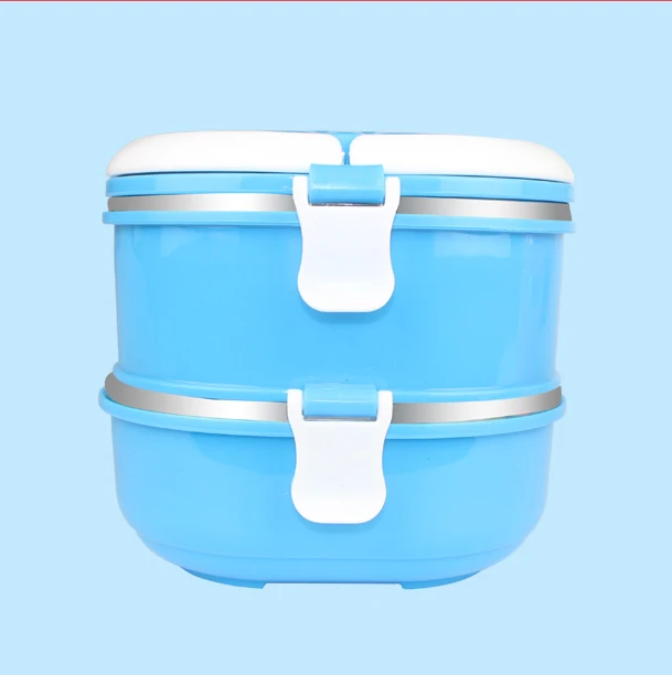 2 layer blue TenBroman Ланч-бокс из нержавеющей стали для детей, Детский Школьный Ланч-бокс, контейнеры для еды, ланчбокс для детей, милый для детей - Цвет: 2 layer blue