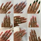 Кольцо docona в стиле бохо женское, 12 видов, портрет змеи, ювелирные изделия с геометрической резьбой по драгоценному камню, комплект колец на фалангу, ювелирные изделия