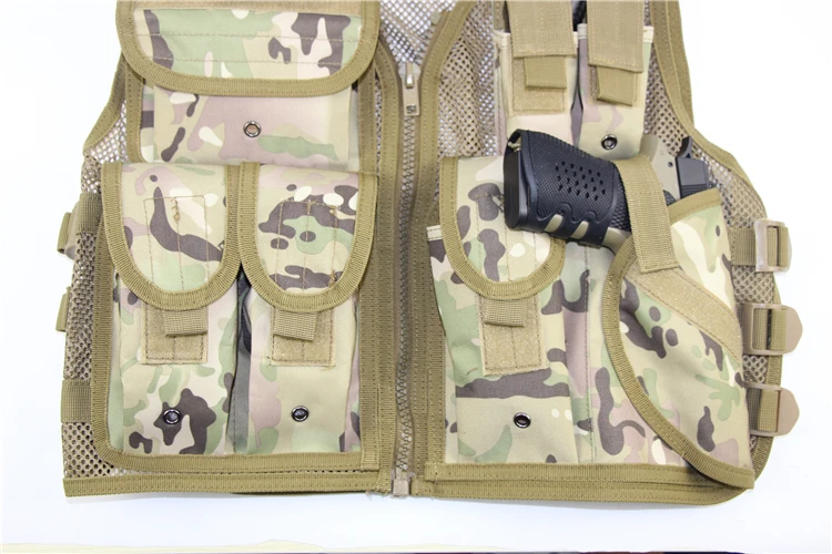 Тактический военный Molle сетчатый жилет Многофункциональный Открытый регулируемый камуфляж черный Быстросохнущий рыболовный жилет охотничья куртка одежда