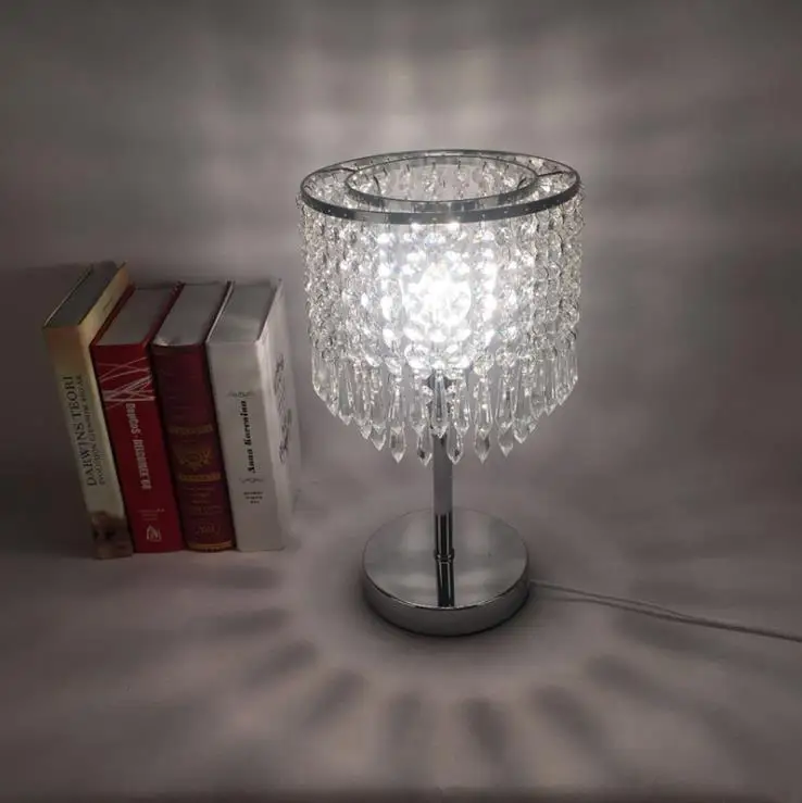 Современный Железный светодиодный прикроватный столик с кристаллами лампа для