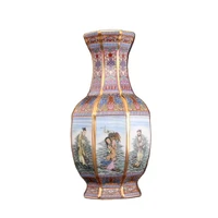chinese old enamel colored porcelain vase eight immortals crossing the sea vase appreciation bottle