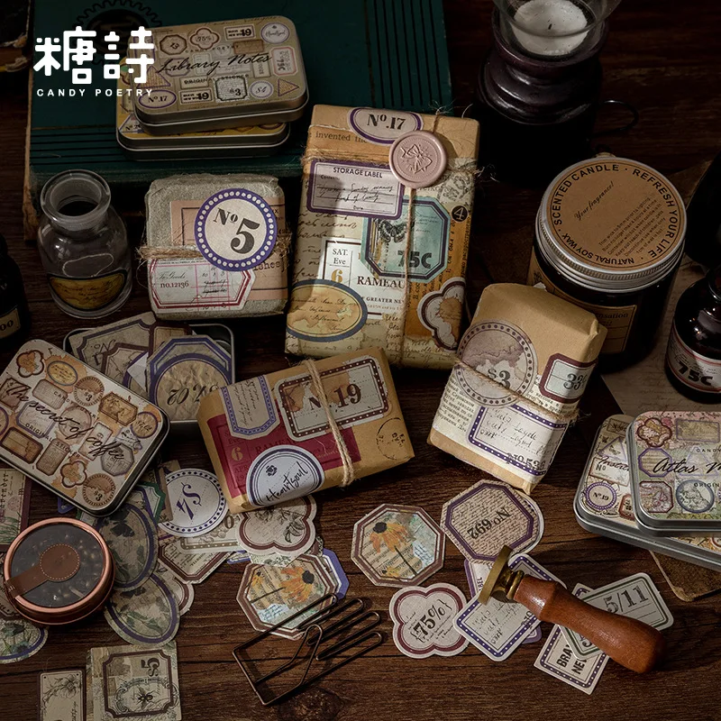 40 шт. винтажные стикеры в виде кофейных этикеток декоративные Ретро наклейки