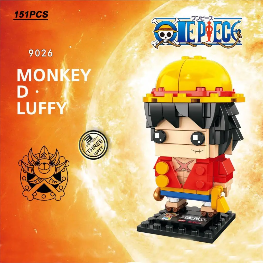 

New ONE PIECE Single Cartoon Luffy Ace Figure Head Chopper Nami Zoro Robin Sabo Shanks Building Blocks Models Toys for Boys