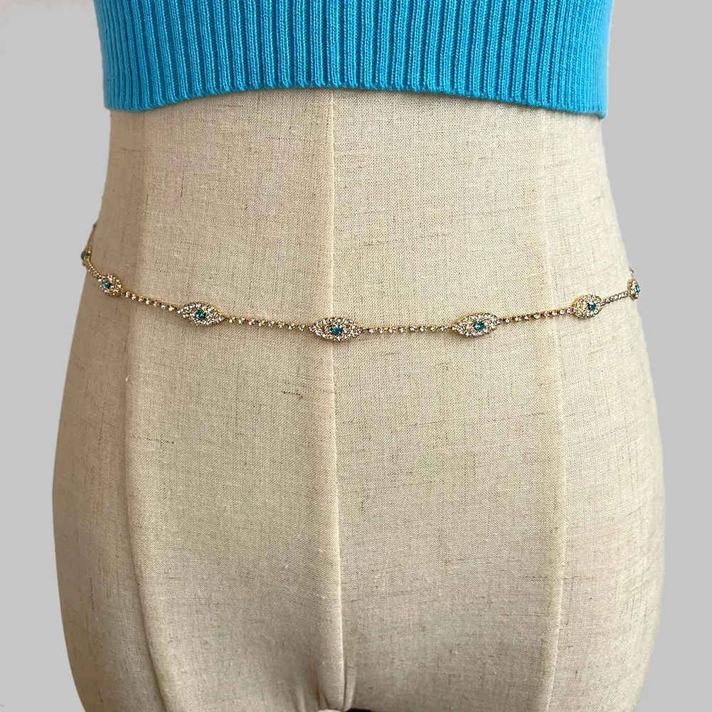 Цепочка на талию женская с кристаллами пикантное Ювелирное Украшение для тела