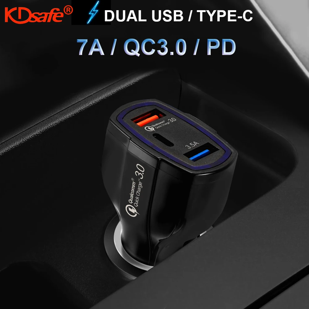 

Тип C 3.5A зарядное устройство для автомобиля с двумя портами USB Xiaomi Samsung QC3.0 PD быстрое зарядное устройство быстрой зарядки телефона адаптер за...