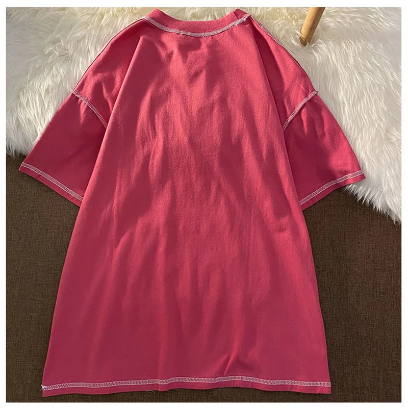 Футболка женская оверсайз с коротким рукавом и принтом медведя | Женская одежда