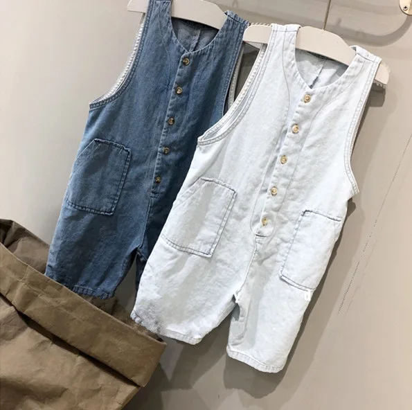 

2020 children's summer denim casual jumpsuit children's overalls