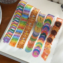 100PCS Assorted Color Cute Kawaii Stickers Cartoon Bears Flower Washi Tape for Scrapbooking DIY Card Making Photo Album Diary