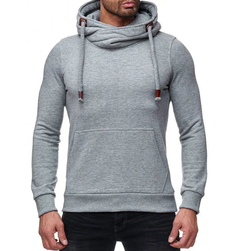 2019 New Autumn&ampWinter Men Solid Pure Thick Hooded Cotton Sweatshirt High Collar Slim Fit Fashion Casual Sudadera Hombre Hoodies |