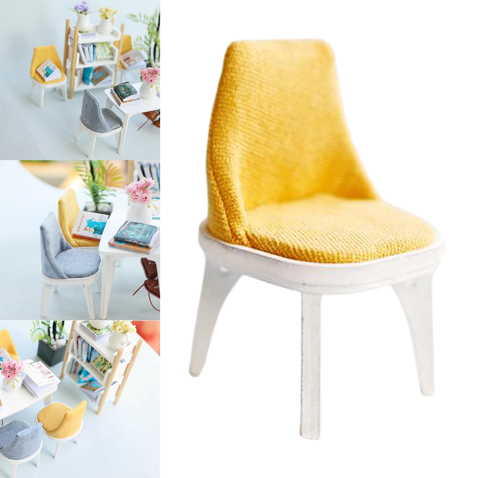 Деревянный кукольный домик в масштабе 1/12 мини стул с высокой спинкой для