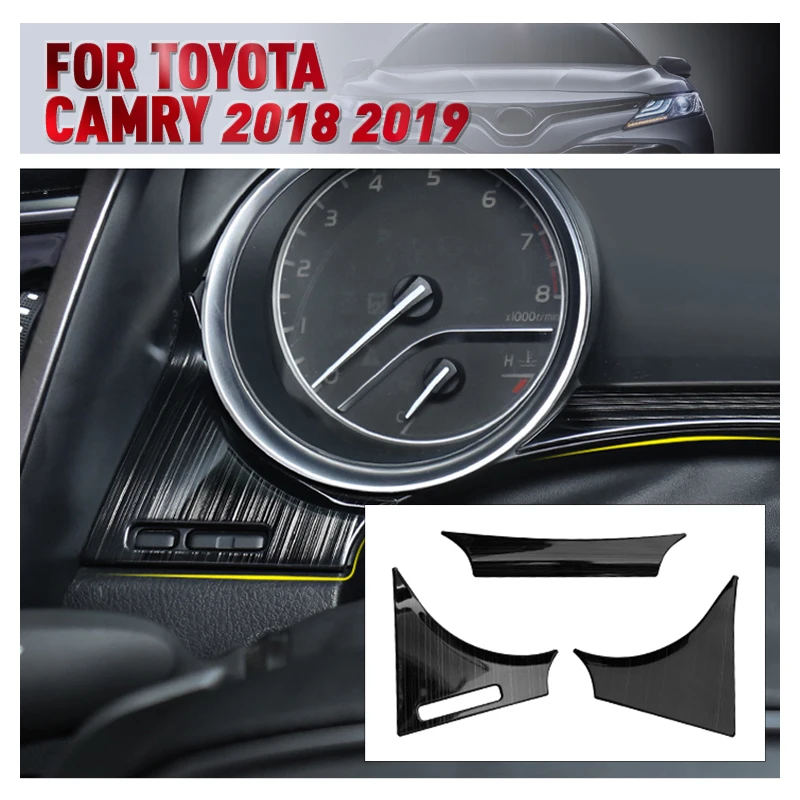 

Декоративные наклейки pcmos из нержавеющей стали для внутренней приборной панели, обшивка для Toyota Camry 2018 2019, молдинги для автомобильного интер...