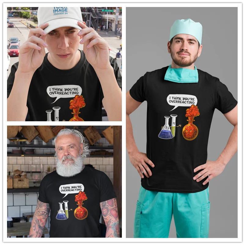 Мужская хлопковая футболка с графическим принтом смешная летняя рубашка