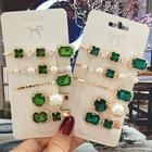 Модные Зеленые Аксессуары для волос для женщин, роскошные ювелирные изделия, набор классических зажимов, подарочные украшения для девочек