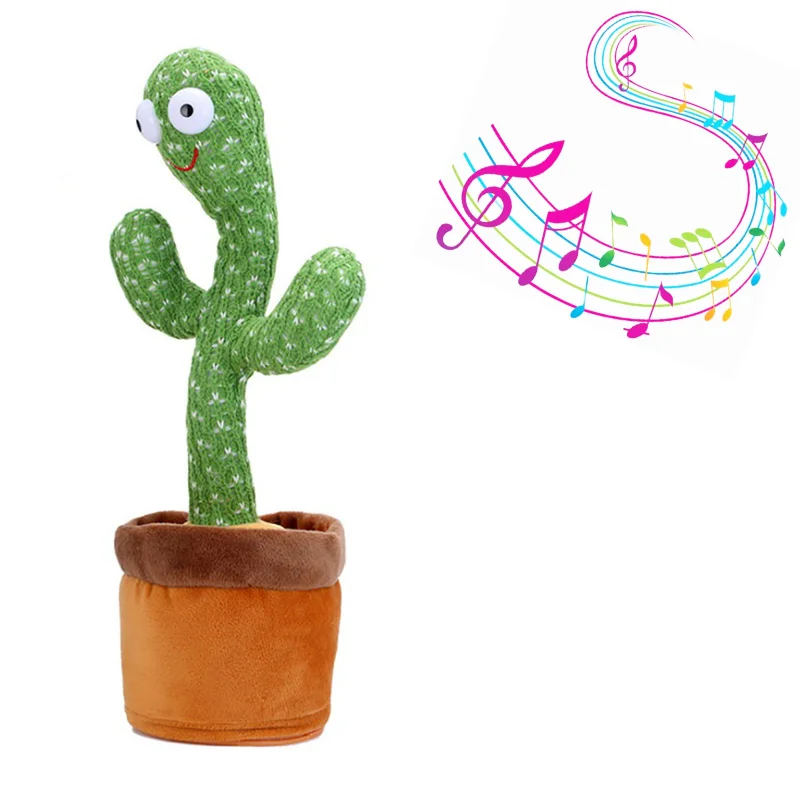 

Dancing Talking Cactus Stuffed Plush Toy Singing Electric Toy with 120 Songs Recording Learning to Speak Early Education Toy