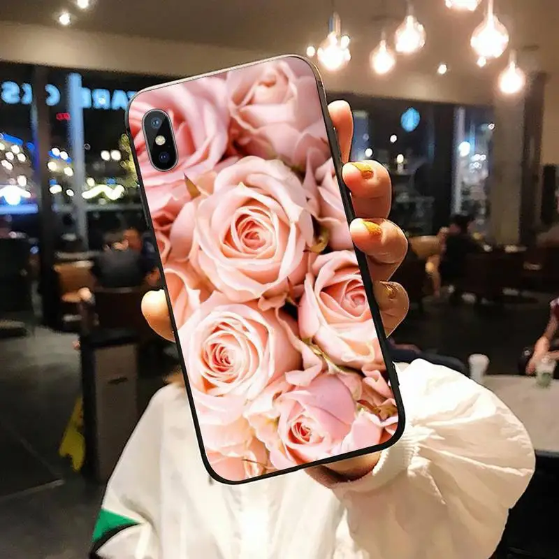 

Pink roses beautiful art flower high quality Phone Case cover for iPhone 11 12 pro XS MAX 8 7 6 6S Plus X 5S SE 2020 XR