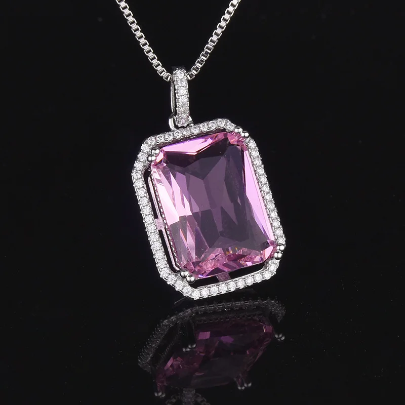 Настоящее серебро Цвет 925 ювелирные изделия ожерелье натуральный аметист кулон