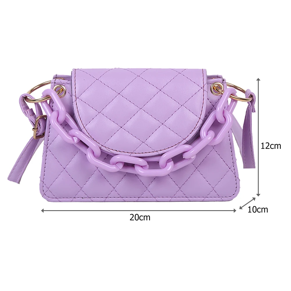 

Chic Chain Women Small Messenger Bag Lattice Pattern Classic Design PU Leather Daily Candy Shoulder Bag Crossbody Handbags 2021
