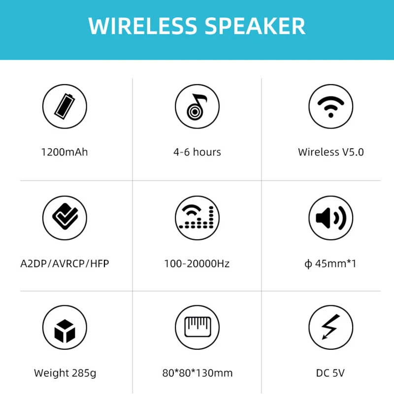 TWS Colorful Light Speaker Portable Bluetooth Outdoor Loundspeaker Subwoofer FM Radio Sound Dazzling LED Lights Desktop Card | Электроника