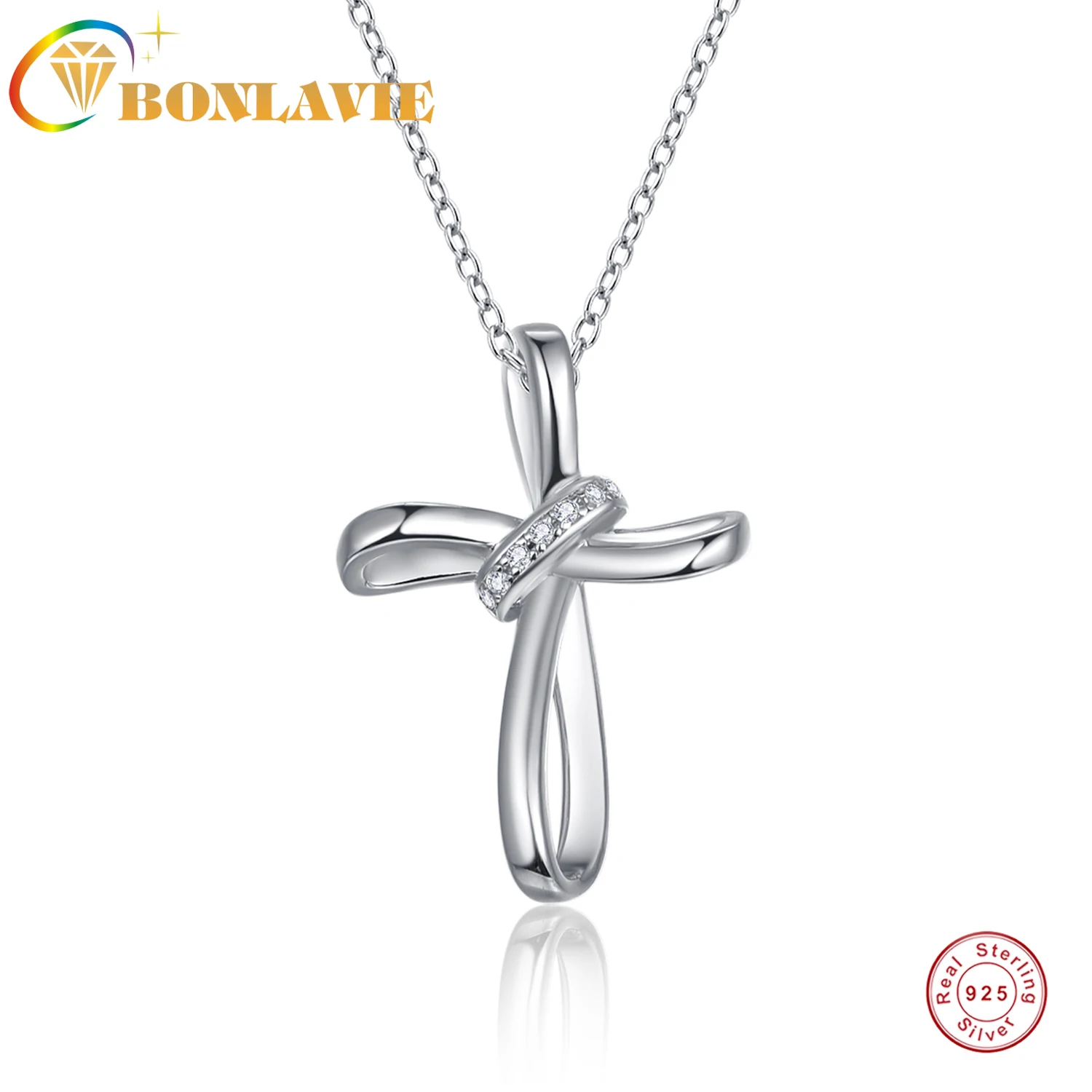 

Женское ожерелье с подвеской-крестом из серебра 925 пробы