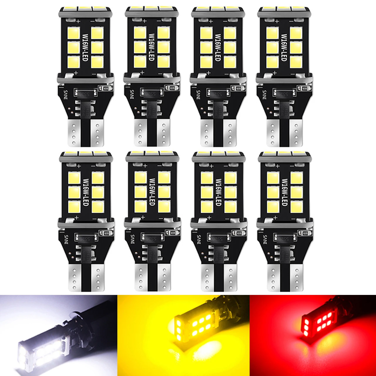 Светодиодные лампы Canbus 8x T15 W16W LED 921 912 безошибочные Автомобильные фары заднего