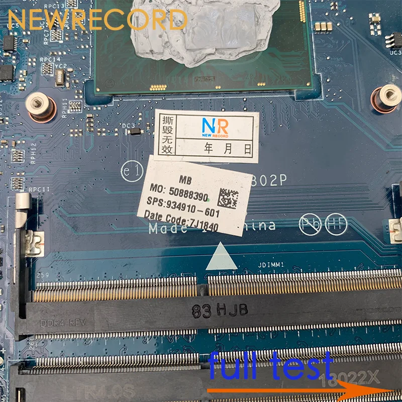 Материнская плата для ноутбуков HP 15-BS 250 G6 модель DKL50 LA-E802P с параметрами SR3LD LA-E801P DDR4