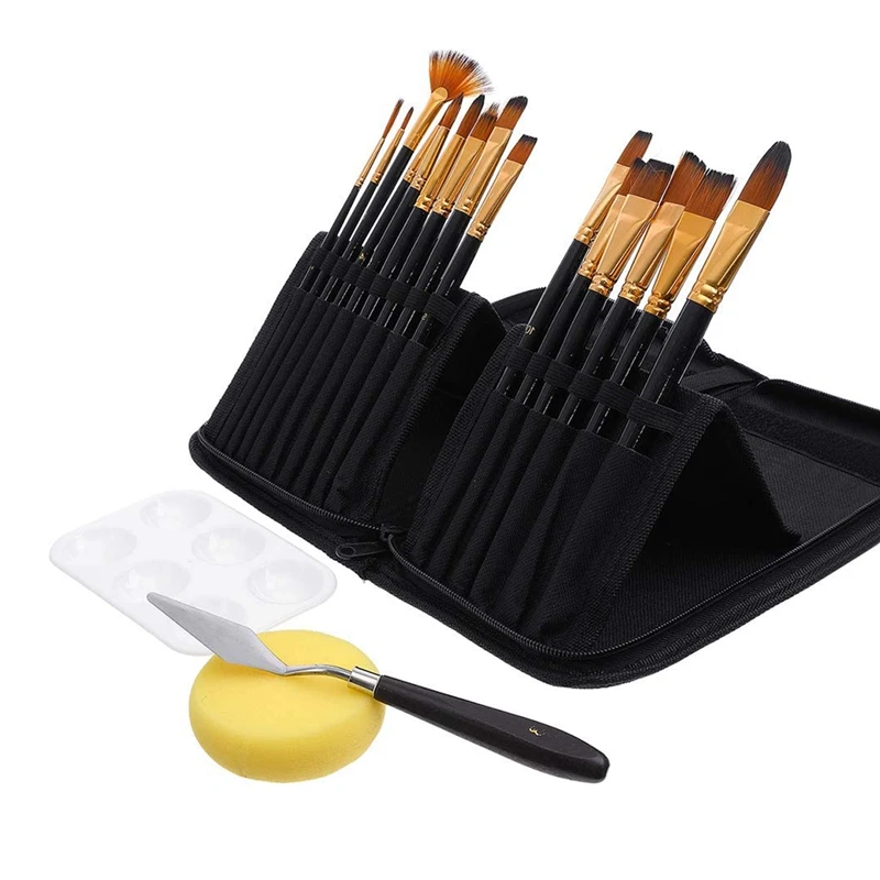 

Paint Brushes Set, 18Pcs Painting Brushes Kit for Artist and Beginners Acrylic Oil Watercolor Body Paint