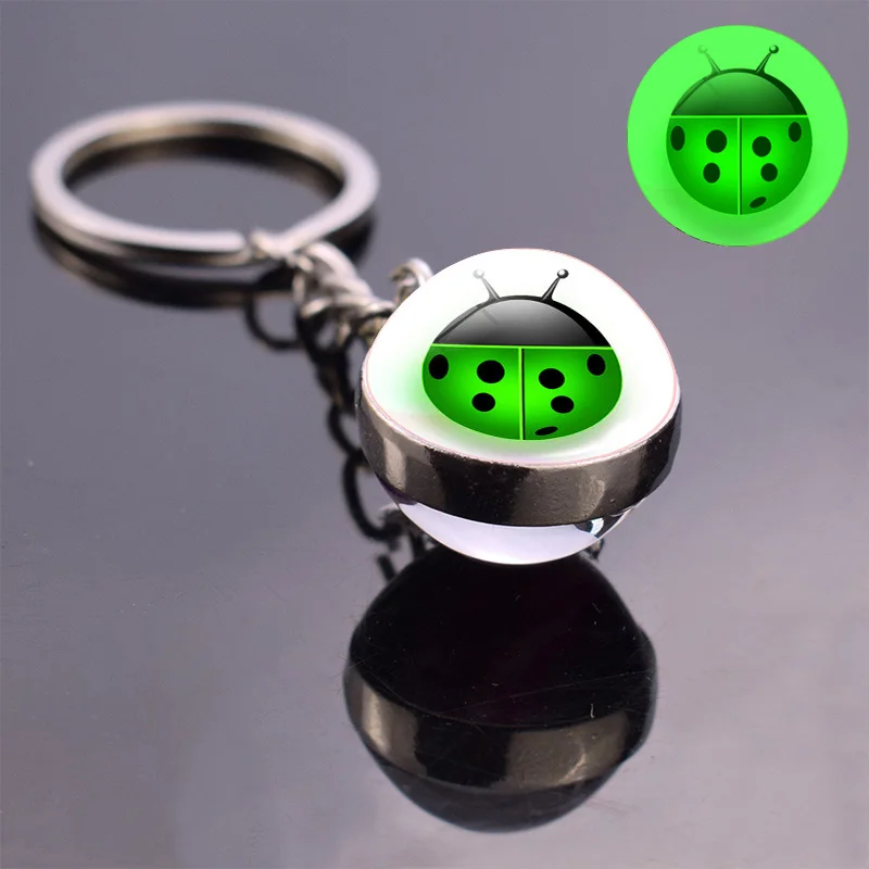 Светящиеся красочные насекомое стеклянный шар брелок модные стеклянные