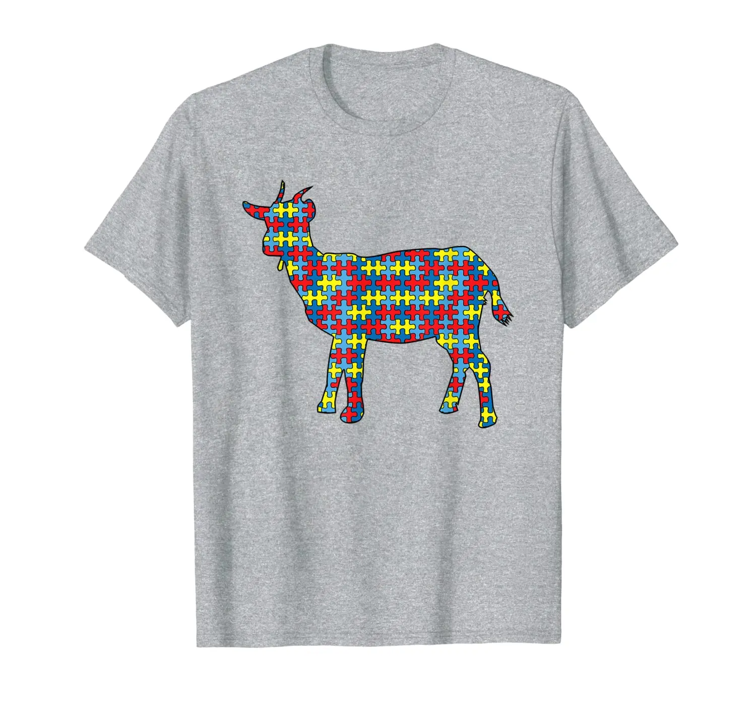 

Goat Autism Awareness Kids Sheep Nanny Puzzle Day Mom Gift T-Shirt