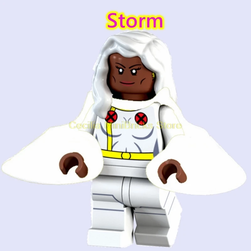 Storm X-men Марвел Росомаха Жан Грей проф X Магнето Apocalypse Rogue Thanos строительные блоки игрушки для детей - Цвет: Storm