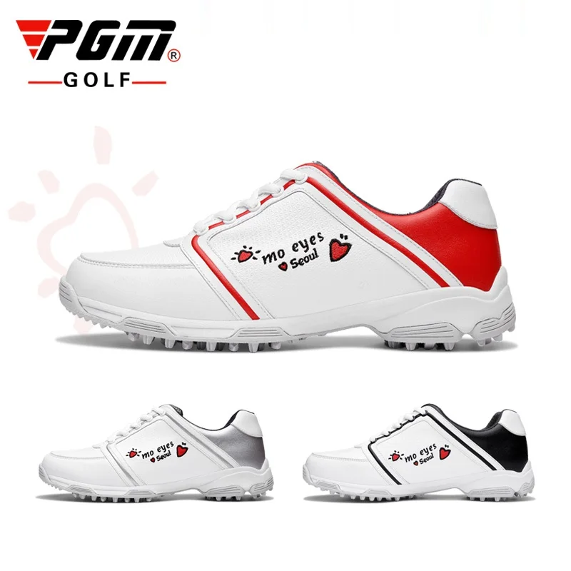 

PGM Women Golf Shoes Soft Leather Waterproof Shoes Ladies Spikes Anti-slip Good Grip Resistant Golf Shoes Sneakers EU35-40