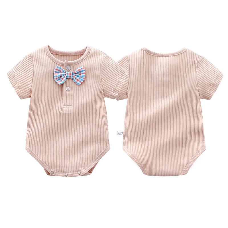Одежда для новорожденных мальчиков и девочек 0 24 месяцев простой комбинезон с