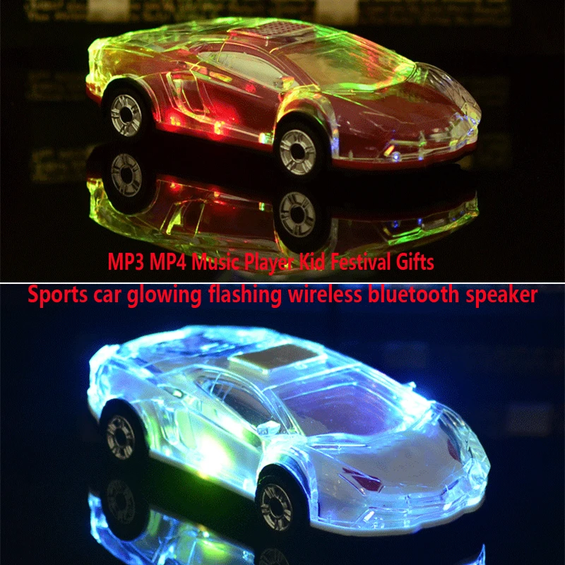 

Wireless Bluetooth Car Model Speakers 3D Stereo LED Car Shape Speaker Support USB TF Card Music Player Bass Kid Festival Gifts