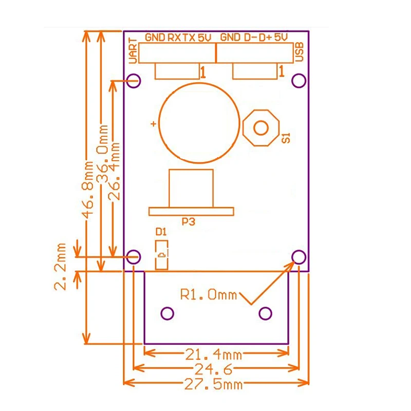 Сканер штрих-кода GM65 1D 2D USB UART PDF417 считыватель модуль QR-кода CMOS с кабелем для