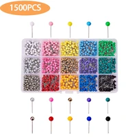 1500 pcs colored gold silver black safety big head pins set transparent boxed high quality safety big head pins