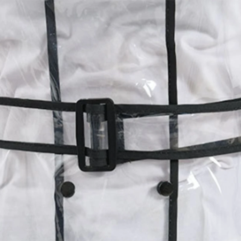 Женский прозрачный дождевик с поясом водонепроницаемая куртка прозрачное