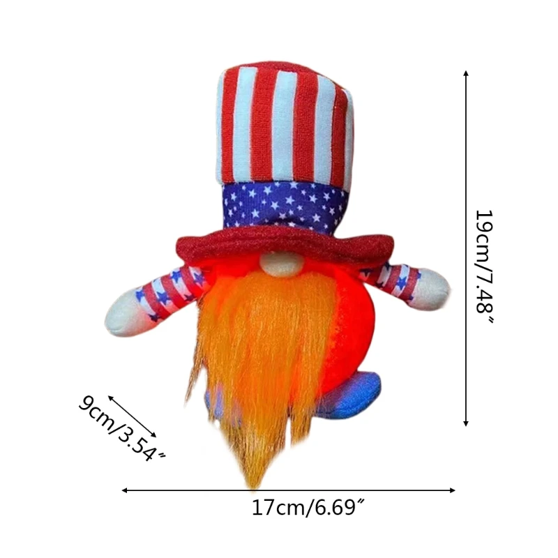 

Independence Day Gnome Veterans Day Stripes Nisse Dwarf Tomte Elf LED Lights 23GB