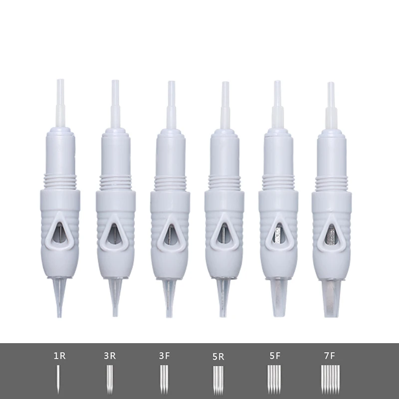

100Pcs Disposable Cartridge Needles 1R/3R/5R/3F/5F/7F Screw Microblading Tattoo Needle For Permanent Makeup Charmant Machine Pen