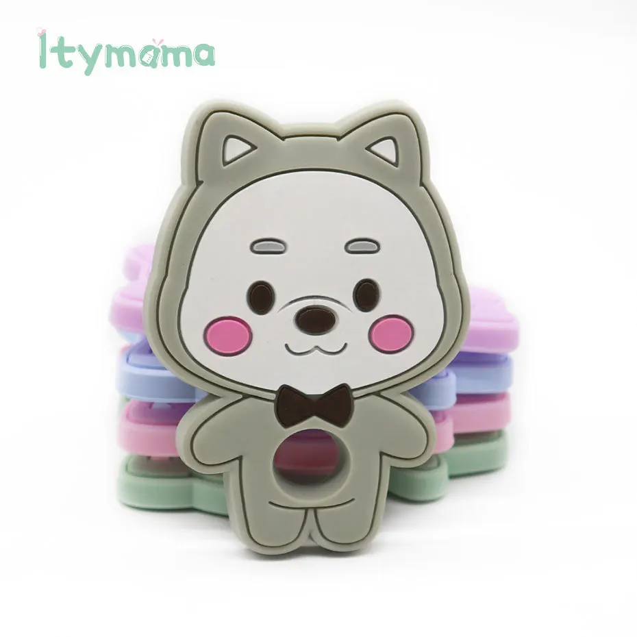 Mordedor de silicona para beb&eacute;, juguetes de dentici&oacute;n con forma de Animal de dibujos animados, regalos de navidad-3