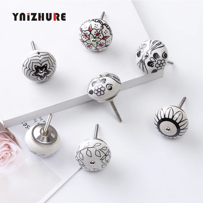 Ручка для сельской мебели 40 мм керамический выдвижной ящик пасторальная ручная